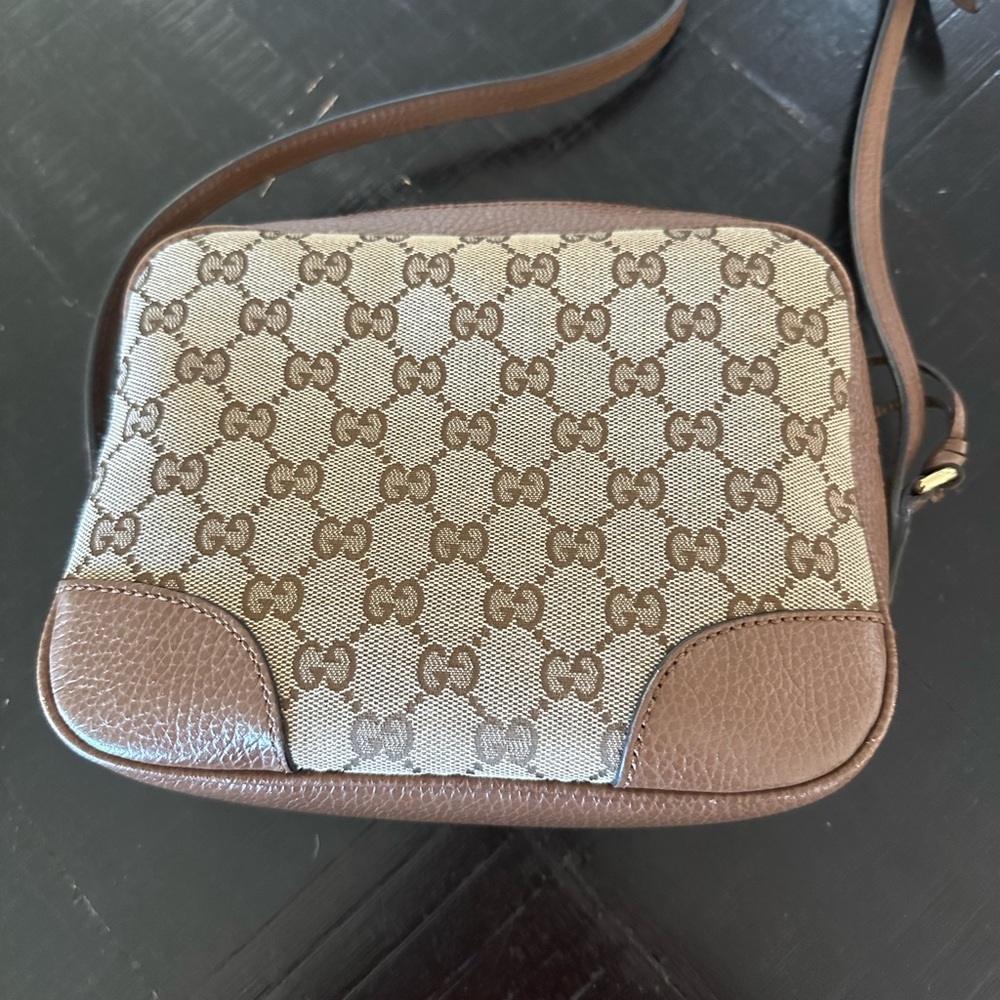Gucci Brown and Tan Crossbody Bag with GG Monogram